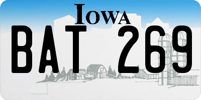 IA license plate BAT269