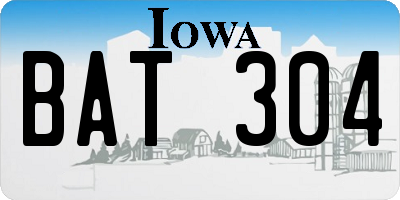 IA license plate BAT304