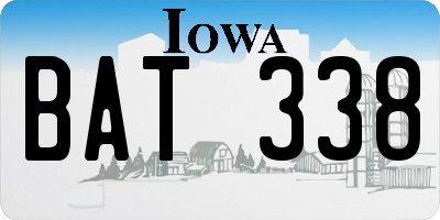 IA license plate BAT338