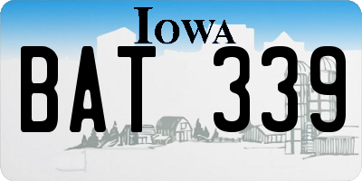 IA license plate BAT339