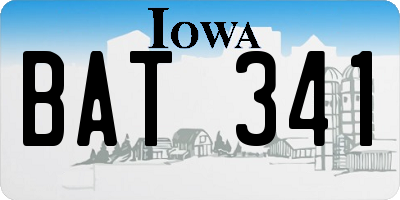 IA license plate BAT341