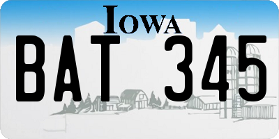 IA license plate BAT345