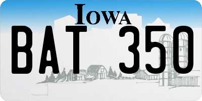 IA license plate BAT350