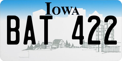 IA license plate BAT422