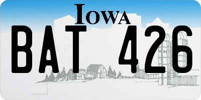 IA license plate BAT426