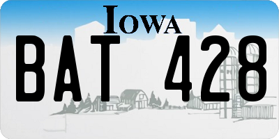IA license plate BAT428