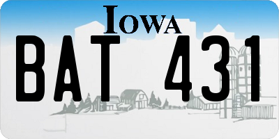 IA license plate BAT431