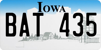 IA license plate BAT435