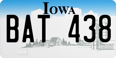 IA license plate BAT438