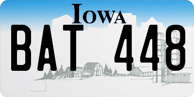 IA license plate BAT448