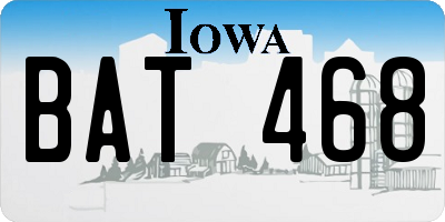 IA license plate BAT468