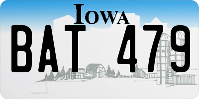 IA license plate BAT479