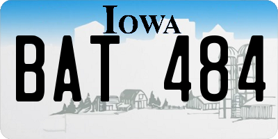 IA license plate BAT484
