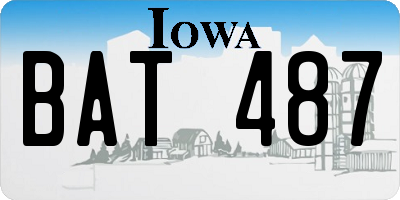 IA license plate BAT487