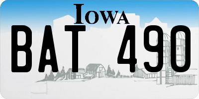 IA license plate BAT490