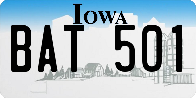 IA license plate BAT501