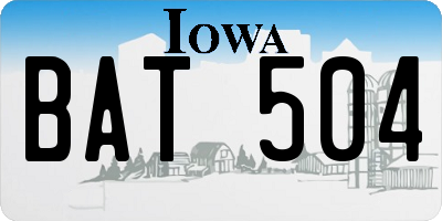 IA license plate BAT504