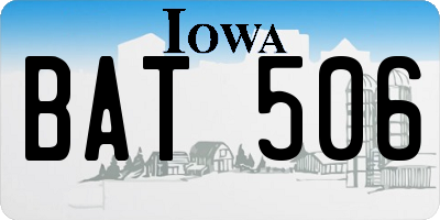 IA license plate BAT506