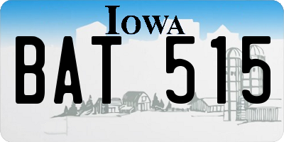 IA license plate BAT515