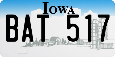 IA license plate BAT517