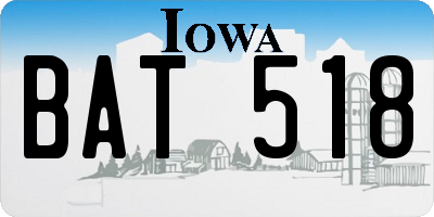 IA license plate BAT518