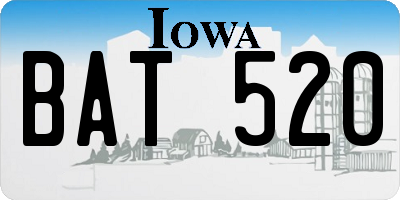 IA license plate BAT520