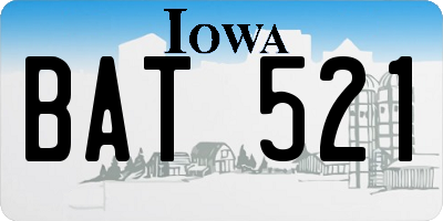 IA license plate BAT521