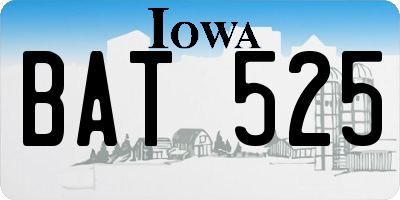 IA license plate BAT525