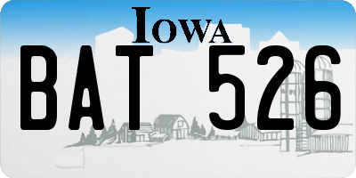 IA license plate BAT526