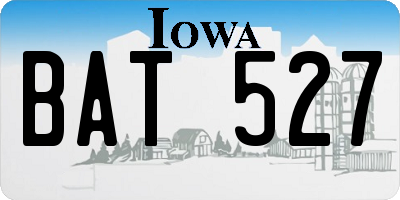 IA license plate BAT527