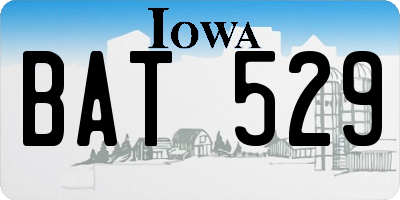 IA license plate BAT529