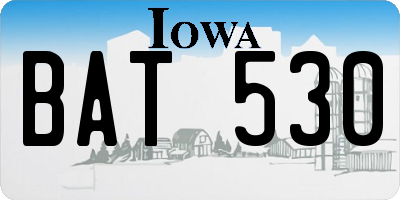 IA license plate BAT530