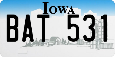 IA license plate BAT531