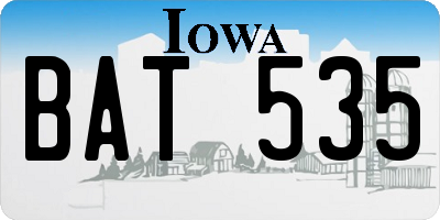 IA license plate BAT535
