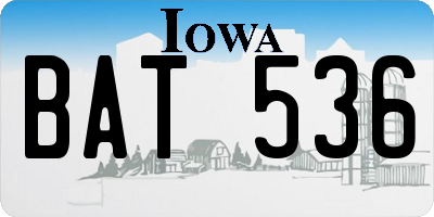 IA license plate BAT536