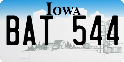 IA license plate BAT544