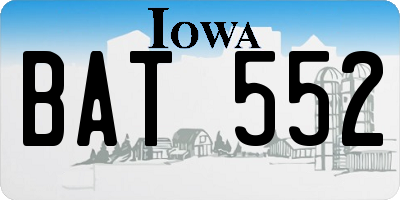 IA license plate BAT552