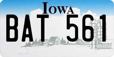 IA license plate BAT561