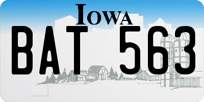 IA license plate BAT563
