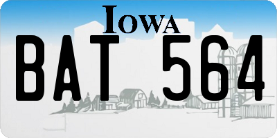 IA license plate BAT564