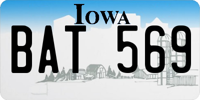 IA license plate BAT569