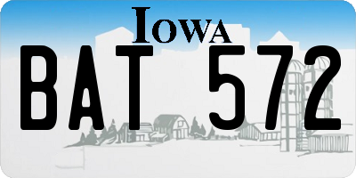 IA license plate BAT572