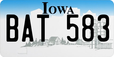 IA license plate BAT583