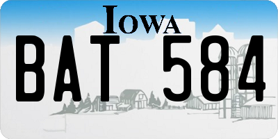 IA license plate BAT584