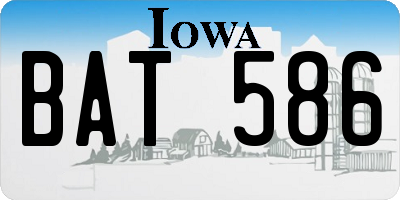 IA license plate BAT586