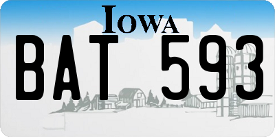 IA license plate BAT593