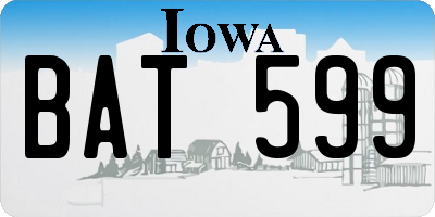 IA license plate BAT599