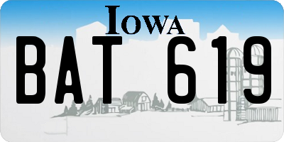 IA license plate BAT619