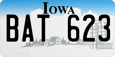 IA license plate BAT623