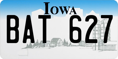 IA license plate BAT627